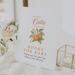 Oranje citrusboeken voor Baby shower tafelblad Reclamebord Met Voetstuk