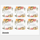 Oranje citrusbotanisch | Retouradreslabel Vierkante Sticker (Vel)