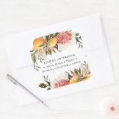 Oranje citrusbotanisch | Retouradreslabel Vierkante Sticker (Envelop)