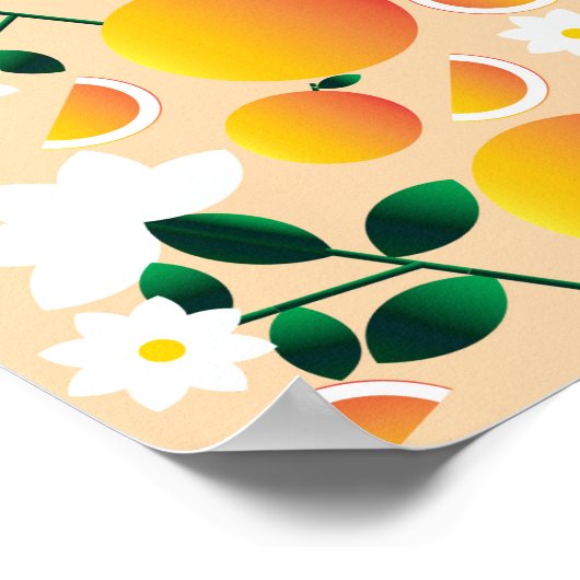 Oranje citrusflora poster (Hoek)