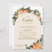 Oranje citrusgranaat Kleine Baby shower Kaart (Voorkant)