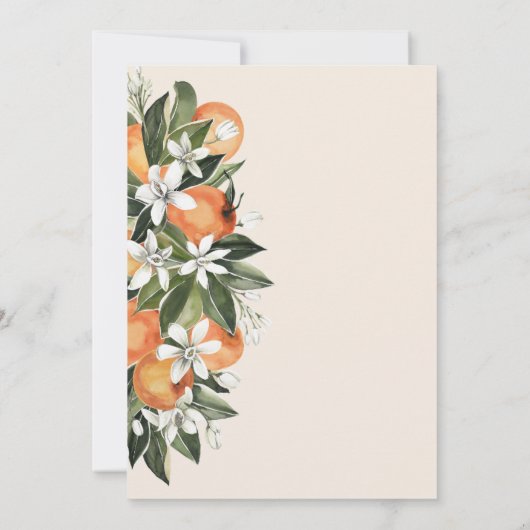 Oranje citrusgranaat Kleine Baby shower Kaart (Achterkant)