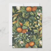 Oranje citrusgroene waterverf botanische bruiloft (Achterkant)