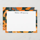 Oranje Citrusillustratie gepersonaliseerd Notitiekaartje (Voorkant / Achterkant)