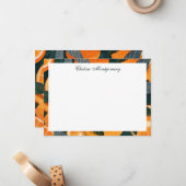 Oranje Citrusillustratie gepersonaliseerd Notitiekaartje (Voorkant / Achterkant in situ)