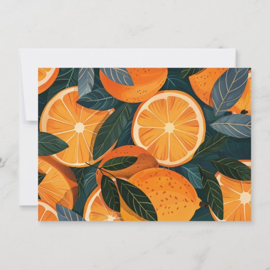 Oranje Citrusillustratie gepersonaliseerd Notitiekaartje (Achterkant)