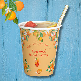 Oranje citrusliefde op het First Spritz Vrijgezell Papieren Bekers