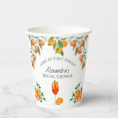 Oranje citrusliefde op het First Spritz Vrijgezell Papieren Bekers (Voorkant)