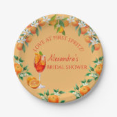 Oranje citrusliefde op het First Spritz Vrijgezell Papieren Bordje (Voorkant)
