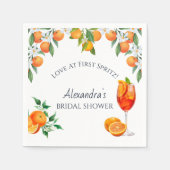 Oranje citrusliefde op het First Spritz Vrijgezell Servet (Voorkant)