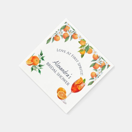 Oranje citrusliefde op het First Spritz Vrijgezell Servet (Hoek)