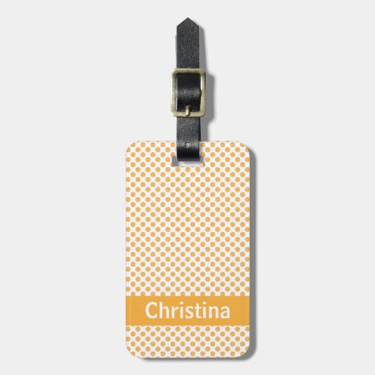 Oranje citruspatroon personaliseren bagagelabel (Voorkant verticaal)