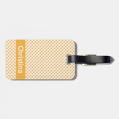 Oranje citruspatroon personaliseren bagagelabel (Achterkant horizontaal)