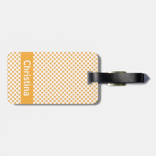 Oranje citruspatroon personaliseren bagagelabel (Achterkant horizontaal)