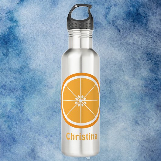 Oranje citrusplak personaliseren waterfles 