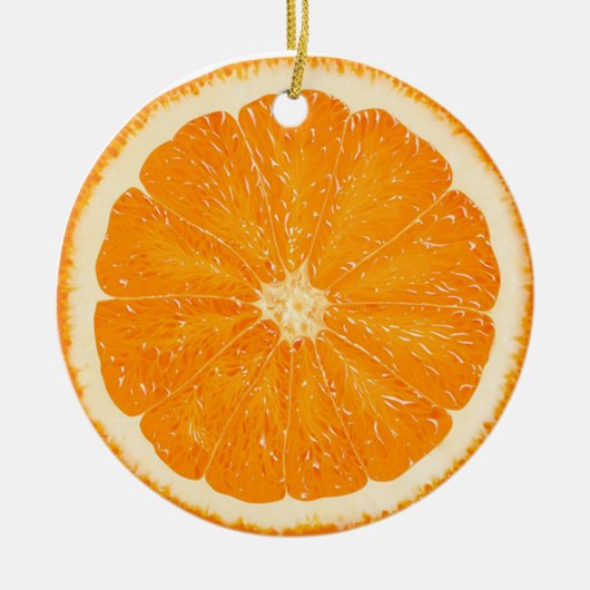 Oranje citrussierplant keramisch ornament (Voorkant)