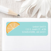 Oranje citrusslice aqua retour address label (Insitu)