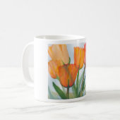 Oranje citrustulpen koffiemok (Voorkant links)