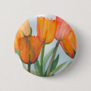 Oranje citrustulpen ronde button 5,7 cm