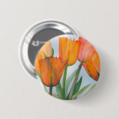 Oranje citrustulpen ronde button 5,7 cm (Voorkant /achterkant)