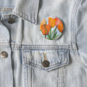 Oranje citrustulpen ronde button 5,7 cm (In situ)