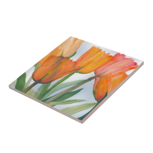 Oranje citrustulpen tegeltje (Zijkant)
