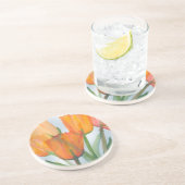 Oranje citrustulpen zandsteen onderzetter (Zijkant)