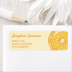 Oranje citrusvrucht illustratie met aangepaste tek etiket