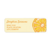 Oranje citrusvrucht illustratie met aangepaste tek etiket (Voorkant)