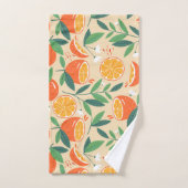 Oranje citrusvrucht retro patroon bad handdoek (Handdoek)