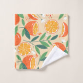 Oranje citrusvrucht retro patroon bad handdoek (Wasdoekje)