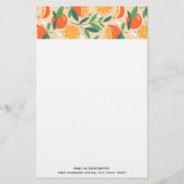 Oranje citrusvrucht retro patroon briefpapier (Voorkant)