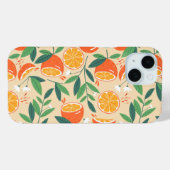 Oranje citrusvrucht retro patroon Case-Mate iPhone case (Achterkant (horizontaal))
