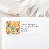 Oranje citrusvrucht retro patroon etiket (Insitu)