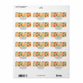 Oranje citrusvrucht retro patroon etiket (Full Sheet)