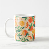 Oranje citrusvrucht retro patroon koffiemok (Links)