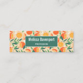 Oranje citrusvrucht retro patroon mini visitekaartje (Voorkant)