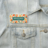 Oranje citrusvrucht retro patroon naamplaatje (In situ)