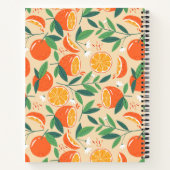 Oranje citrusvrucht retro patroon notitieboek (Achterkant)