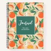 Oranje citrusvrucht retro patroon notitieboek (Voorkant)