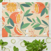 Oranje citrusvrucht retro patroon theedoek (Gevouwen)