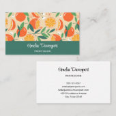Oranje citrusvrucht retro patroon visitekaartje (Voorkant / Achterkant)