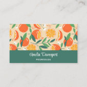 Oranje citrusvrucht retro patroon visitekaartje (Voorkant)