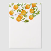 Oranje citrusvruchten boom Waterverf Vellum Uitnodigingen (Voorkant)