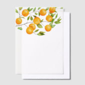 Oranje citrusvruchten boom Waterverf Vellum Uitnodigingen (Offset)