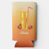 Oranje citrusvruchten Drink met vruchten en naam Seltzer Blikjeskoeler (Achterkant)