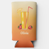 Oranje citrusvruchten Drink met vruchten en naam Seltzer Blikjeskoeler (Voorkant)