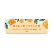 Oranje citrusvruchten etiket (Voorkant)