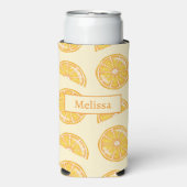 Oranje citrusvruchten illustraties met aangepaste  seltzer blikjeskoeler (Seltzer Voorkant)