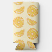 Oranje citrusvruchten illustraties met aangepaste  seltzer blikjeskoeler (Achterkant)